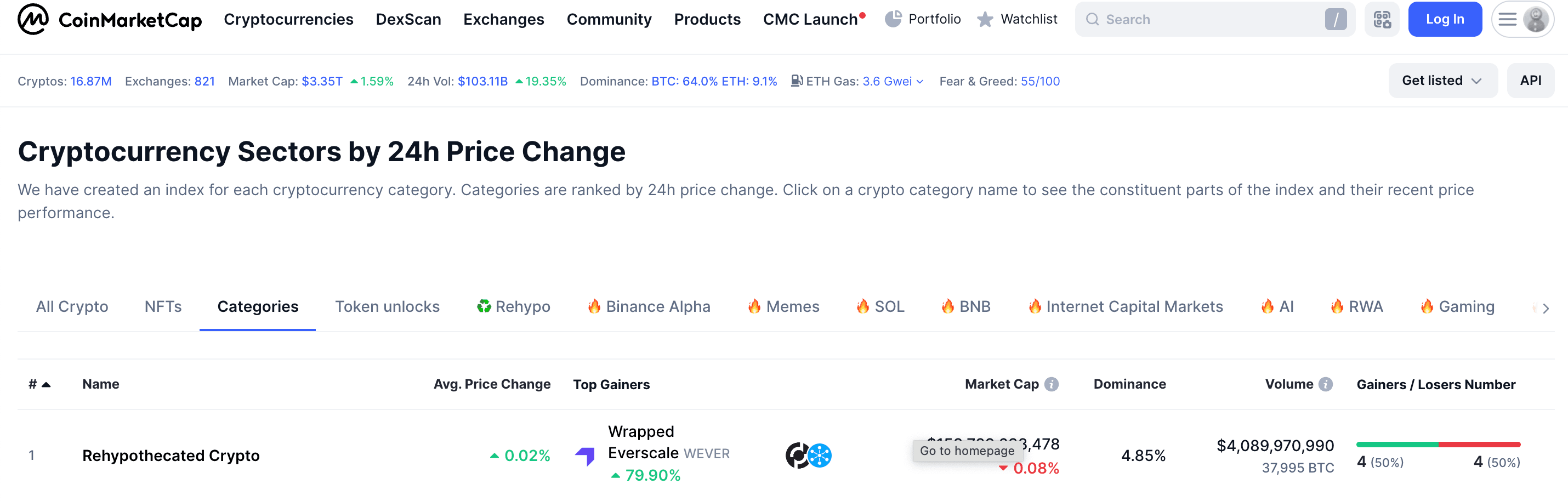 Reverse engineering CoinMarketCap API